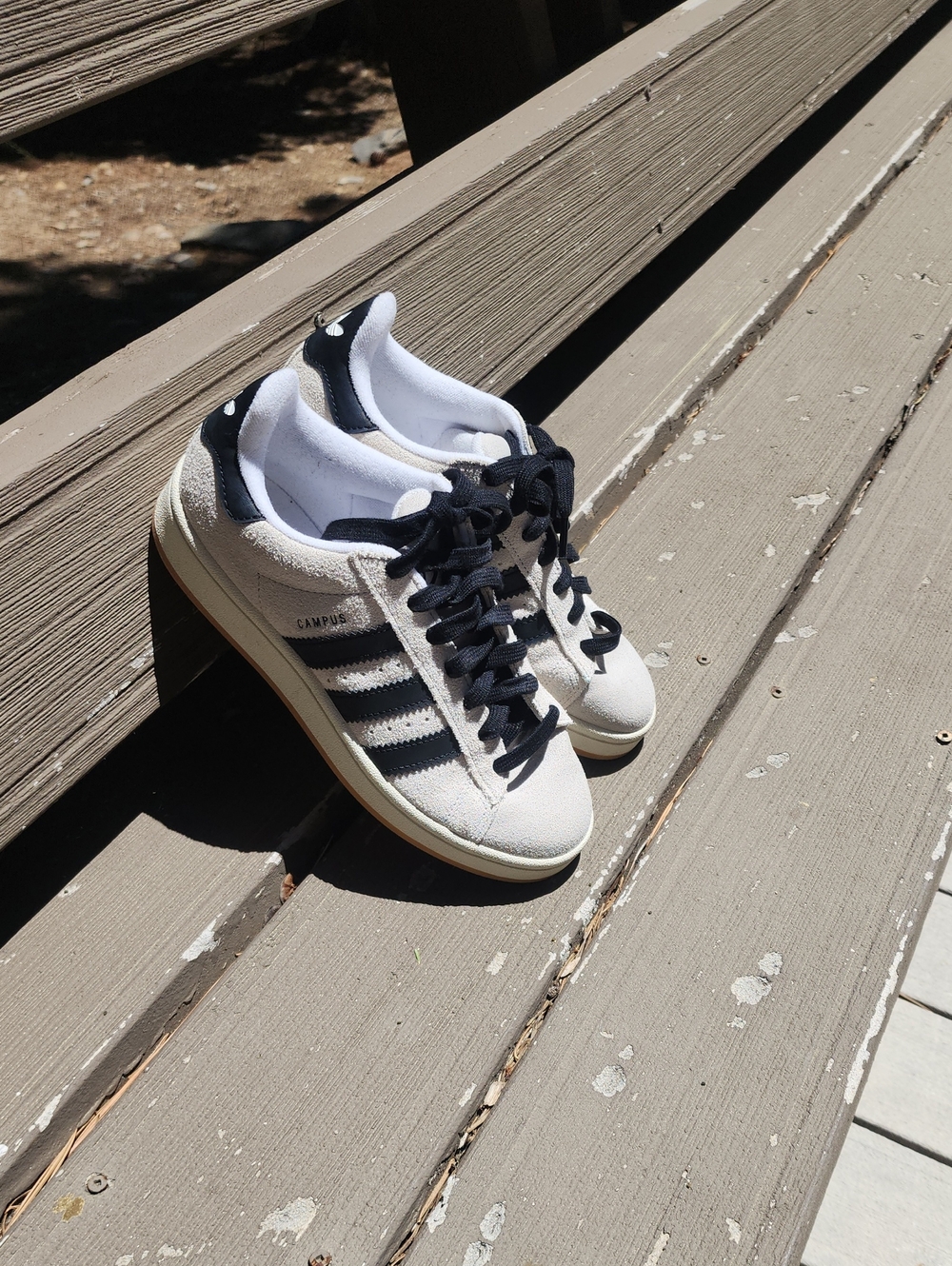 adidas Campus Suede Sneakers in White and Black